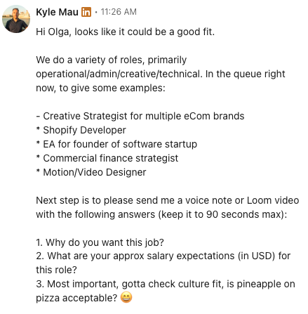 Virtual Assistant Loom screening