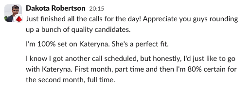 Dakota Robertson - HireUA Case Study - Virtual Assistant