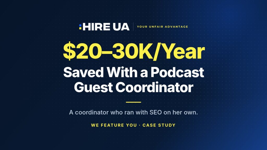We Feature You case study: $20–30K a year saved with a podcast guest coordinator